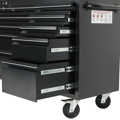 AnorTrek 72 inch Tool Chest with 15 Drawers for Garage, Workbench and Repair Store, Tool Cabinet -Black (72 inch Tool Chest- Black)