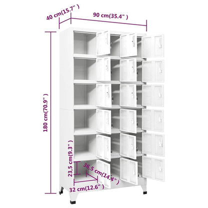 Heofavd 18-Door Locker Cabinet, Industrial Heavy Duty Sheet Metal Storage Unit with Locking Mechanism, 70.9" H Matte Gray Metal Organizer for Office, Gym, and Utility Rooms
