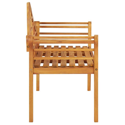 BOWERY HILL Solid Acacia Wood Garden Bench, Brown Oiled Finish, Ergonomic Rectangular Design, Indoor/Outdoor Use, 49.2 x 49.2 x 34.4 in, Rustic Patio Furniture for Relaxed Seating