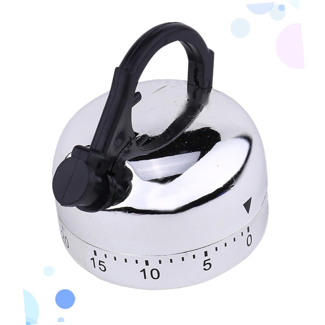Cabilock Mechanical Kitchen Timer 60-Minute Countdown Kettle Design Cooking Timer with Rotating Alarm for Home Baking and Cooking Compact 2.55X2.16X2.16 Inch No Battery Needed