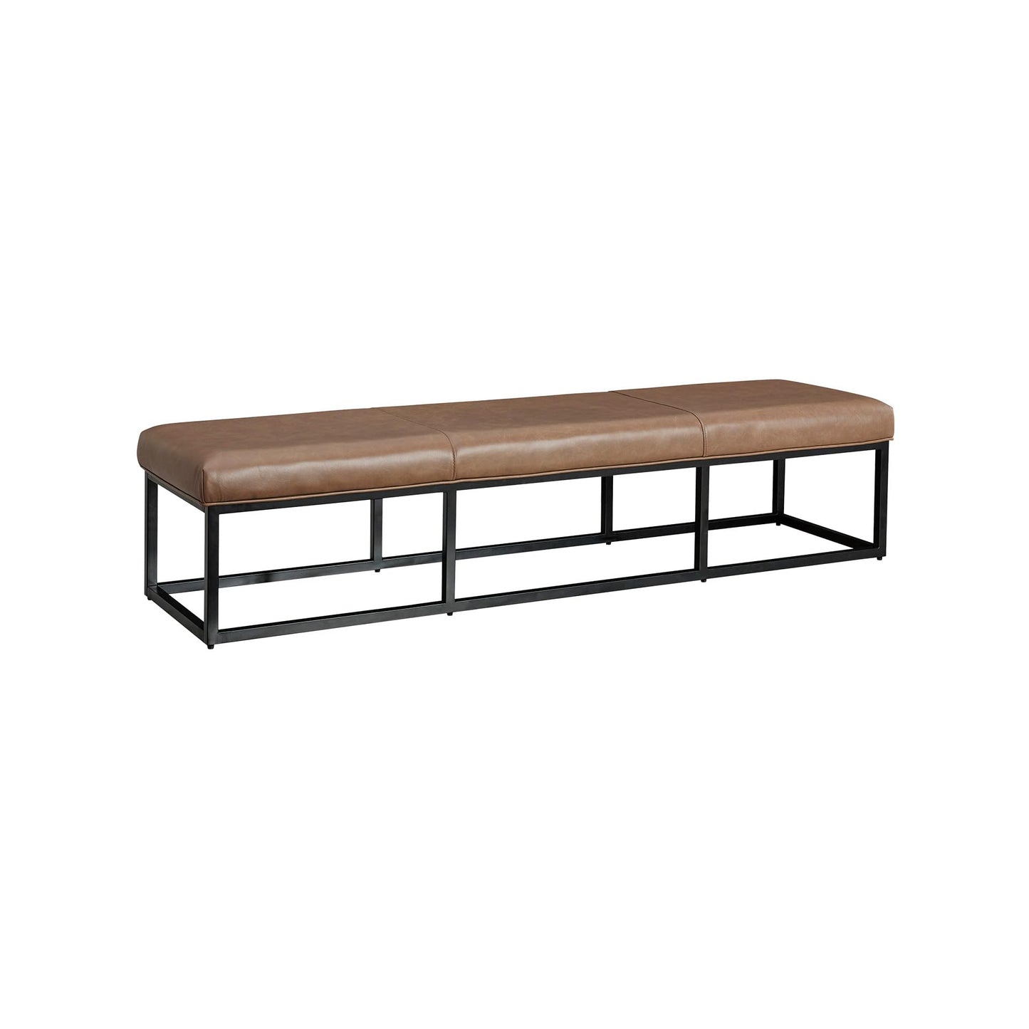 Signature Design by Ashley Joston Contemporary Leather Upholstered Accent Bench, Dark Brown & Black