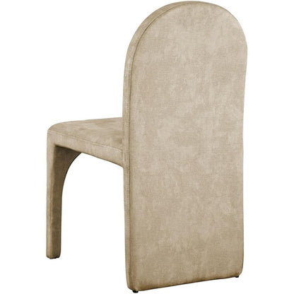 Meridian Furniture 803Beige-SC Summer Collection Modern | Contemporary Velvet Upholstered Dining Side Chair with Steel Frame, 18.5" W x 22.5" D x 35.5" H, Beige, Set of 2