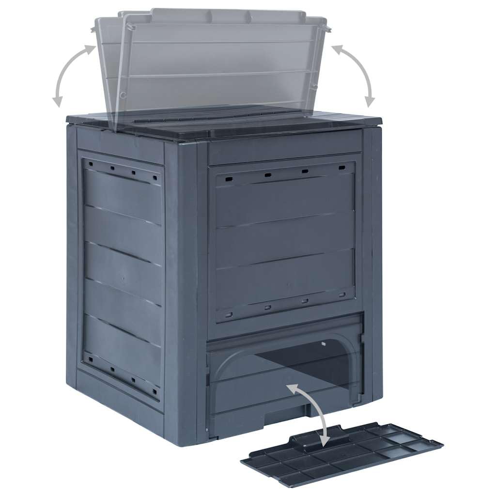 3-Piece Garden Compost Bin Set, Large 780 Gallon Capacity Outdoor Composter for Kitchen Scraps and Garden Waste, Durable Weather-Resistant Gray Matte Finish Square Composters