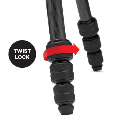 Manfrotto Befree Advanced AS, Camera Travel Tripod Kit, Twist Lock, Compatible with Arca-Swiss, Portable and Compact, Ball Head, Carbon Tripod for DSLR, Mirrorless, Camera Accessories