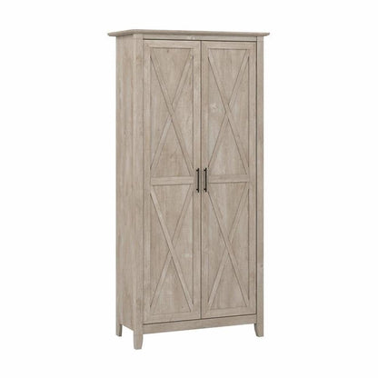 Bush Home Key West Kitchen Pantry Cabinet in Washed Gray