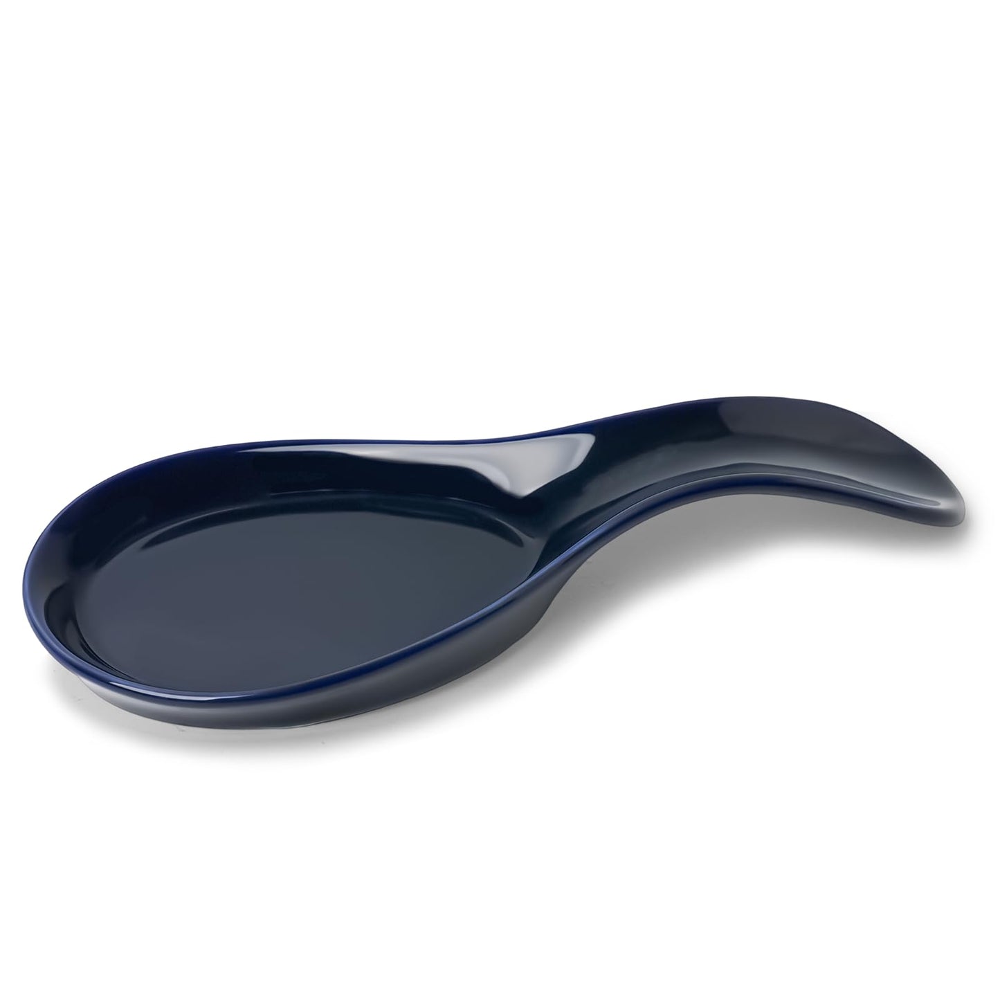 GDCZ Porcelain Spoon Rest - Large Spoon Holder Utensil Rest for Kitchen Counter Stove Top, Navy