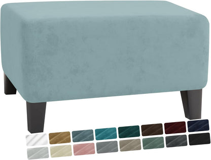 XX-Samll, MAXIJIN Velvet Ottoman Cover Rectangular Stretch Square Ottoman Covers Slipcover Rectangle Washable Foot