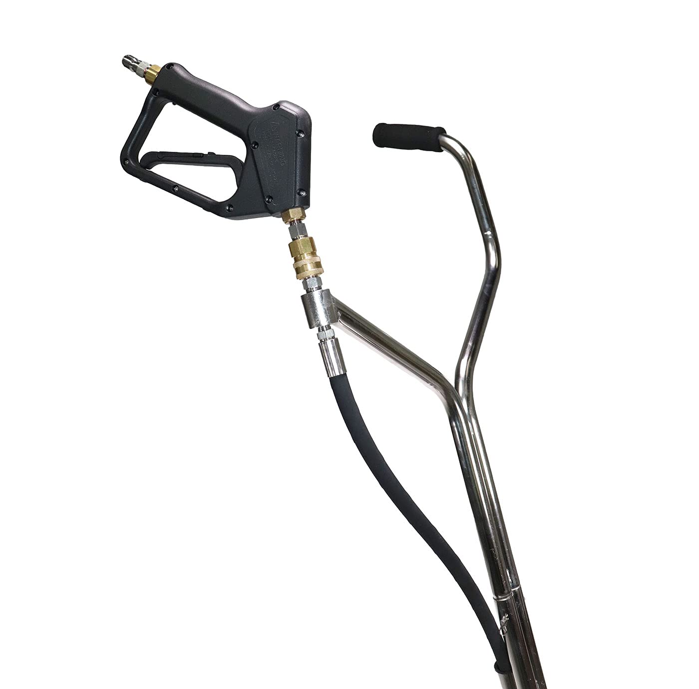 Erie Tools 21" Stainless Steel Surface Cleaner with Vacuum Port, Wheels, and Wand Pressure Washer Attachment 4000 PSI, 12 GPM