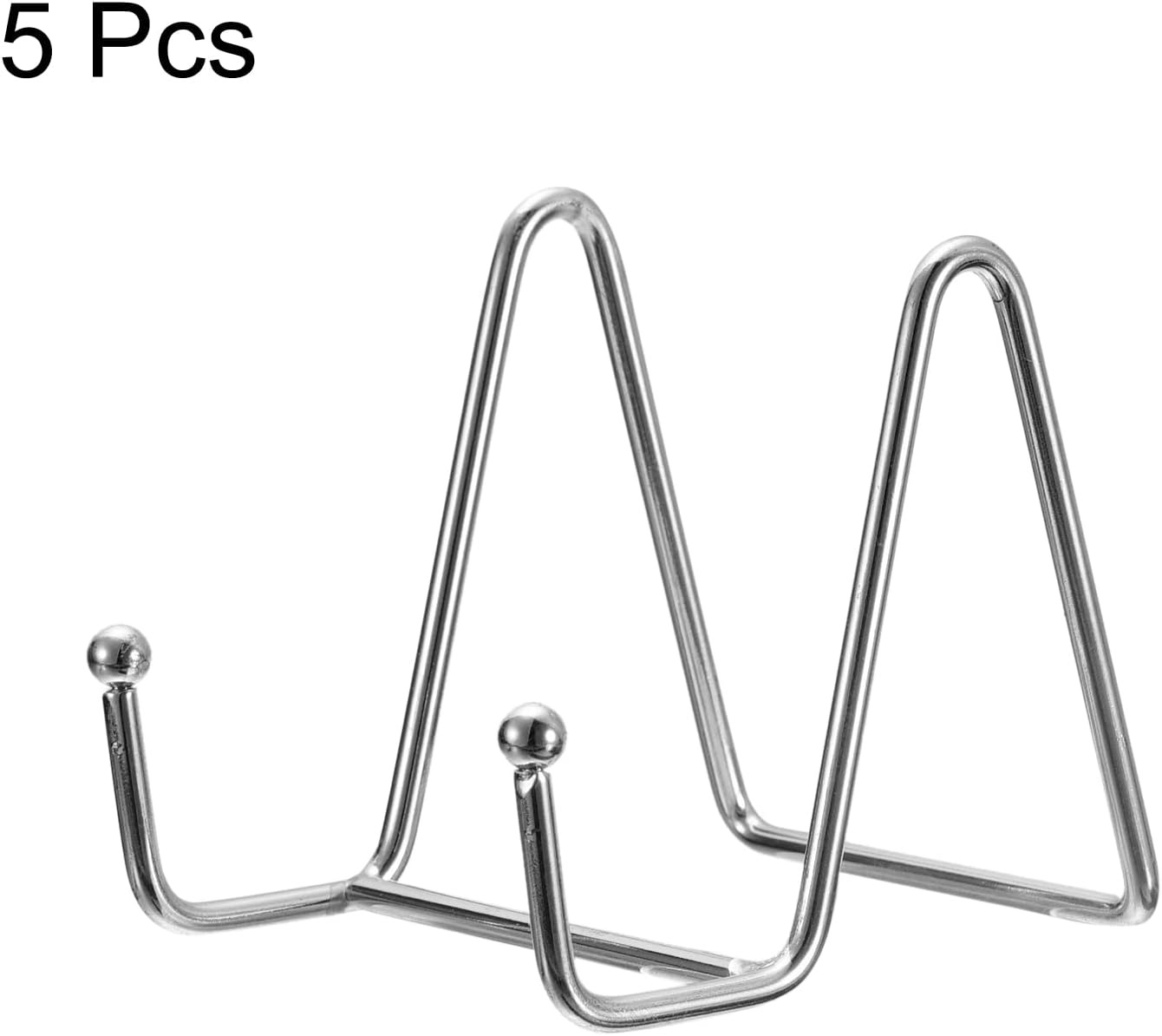 uxcell Plate Stand for Display, 5Pcs 3 Inch Iron Easel Holders for Decorative Plates, Pictures, Photo Books, Silver