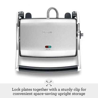 Breville BSG520XL Panini Duo Nonstick Sandwich Maker Press, 2 Slice, Brushed Stainless Steel