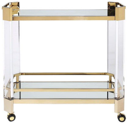 Butler Specialty Company Charlevoix Acrylic 2-Tier Bar Cart - Clear & Gold