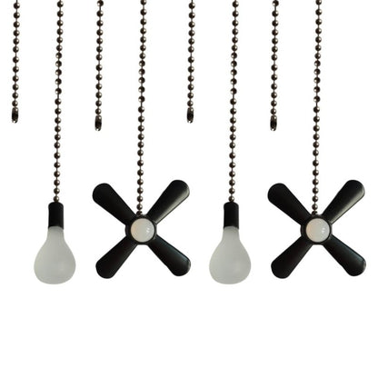 QLXHBOT Pull chain, Ceiling Fan Pull Chain Extender,3.3mm Diameter Beaded Ceiling Fan Pull Chain Decorative Light Bulb and Fan 12 Inches Fan Pull Chain Set Black, 4Pcs
