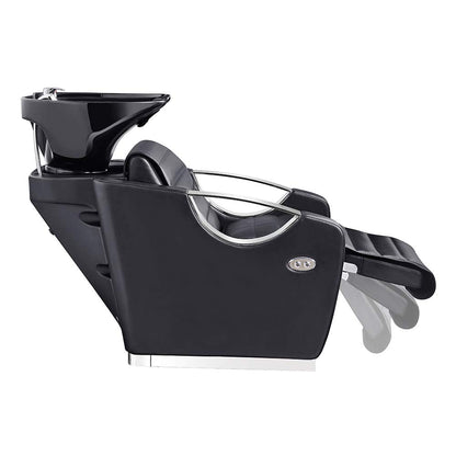 Dir Salon Shampoo Backwash Unit, Hair Salon Shampoo Station with Tilting Sink Victoria, Black