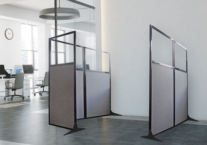 Versare Workstation Partition | Portable Wall Divider | Modern Office Cubicle | Free Standing Privacy Screen | Flexible Work Space | 99" x 70" Charcoal Gray Fabric Panels
