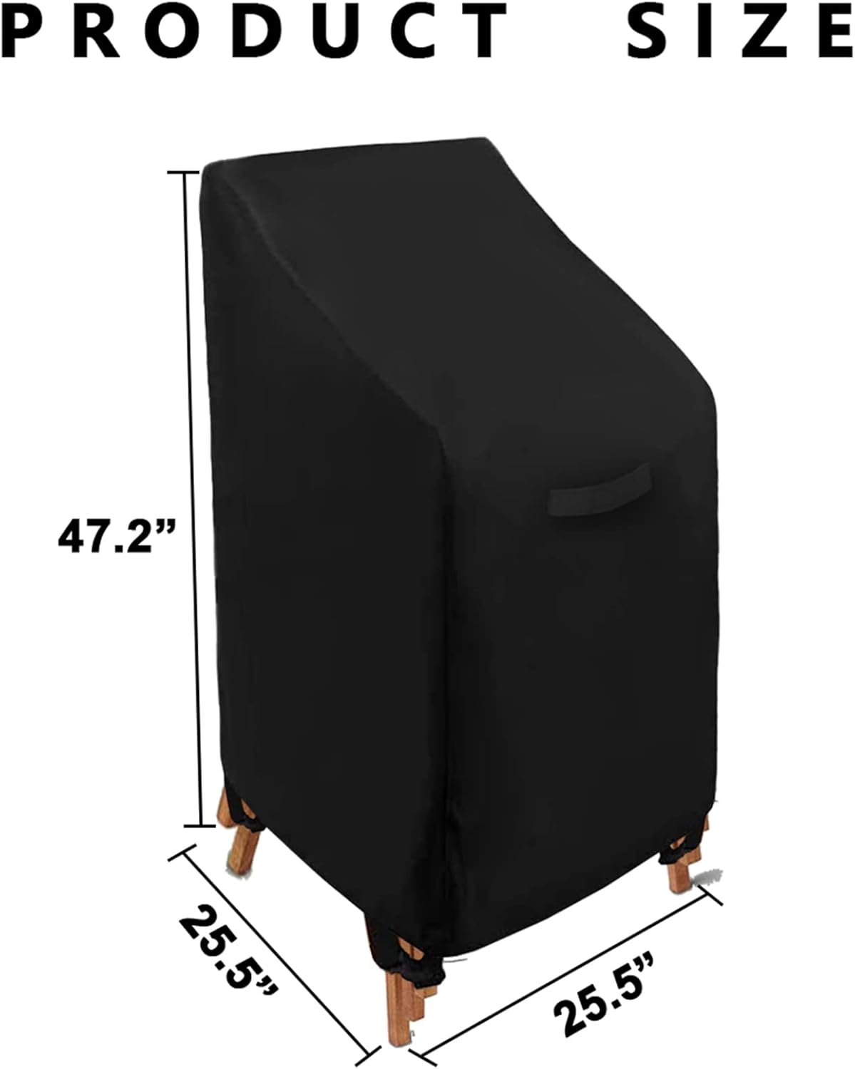 (2 Pack 25.5"L 25.5"W 47"H, WOMACO Stackable Patio Chair Cover Waterproof Outdoor Stacking High Back Chair Cover Water