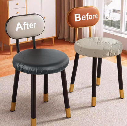 15"-20" 2 Pack Sigmat Round Stool Covers, Stretch Waterproof Bar Stool Seat Cover Round Chair Covers White