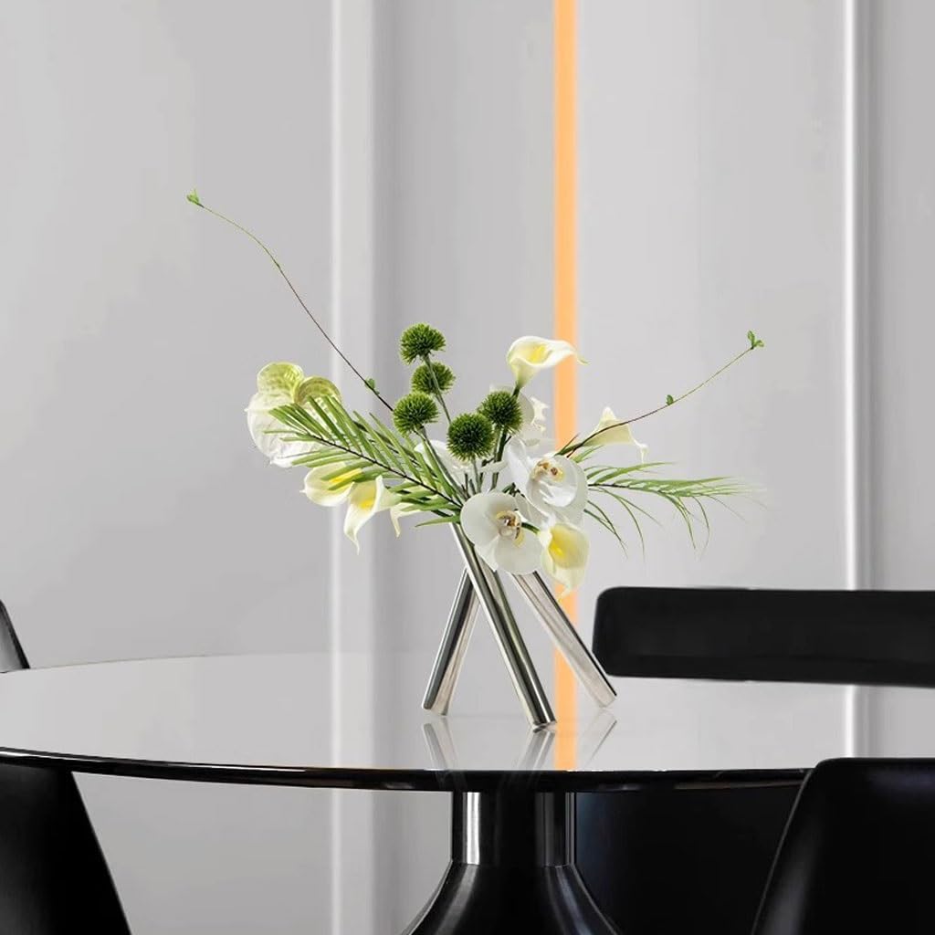 SABALON Simulation Tree Potted Plant Light Luxury Creative Round Tube Simulation Flower Art Decoration Sample Room Living Room Porch Flower Arrangement Simple Decoration Artificial Bonsai Tree