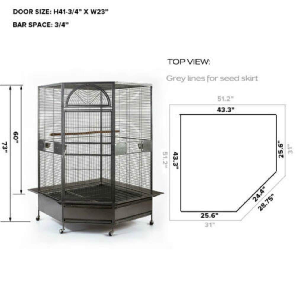 Flyline Parrot Escape Jumbo Corner Bird Cage Aviary (X-Large)