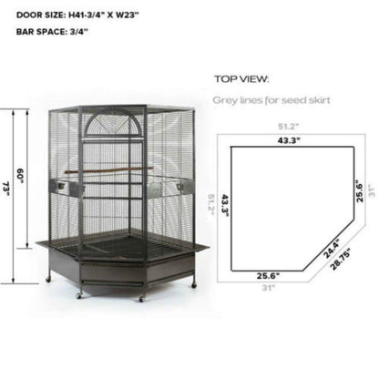 Flyline Parrot Escape Jumbo Corner Bird Cage Aviary (X-Large)