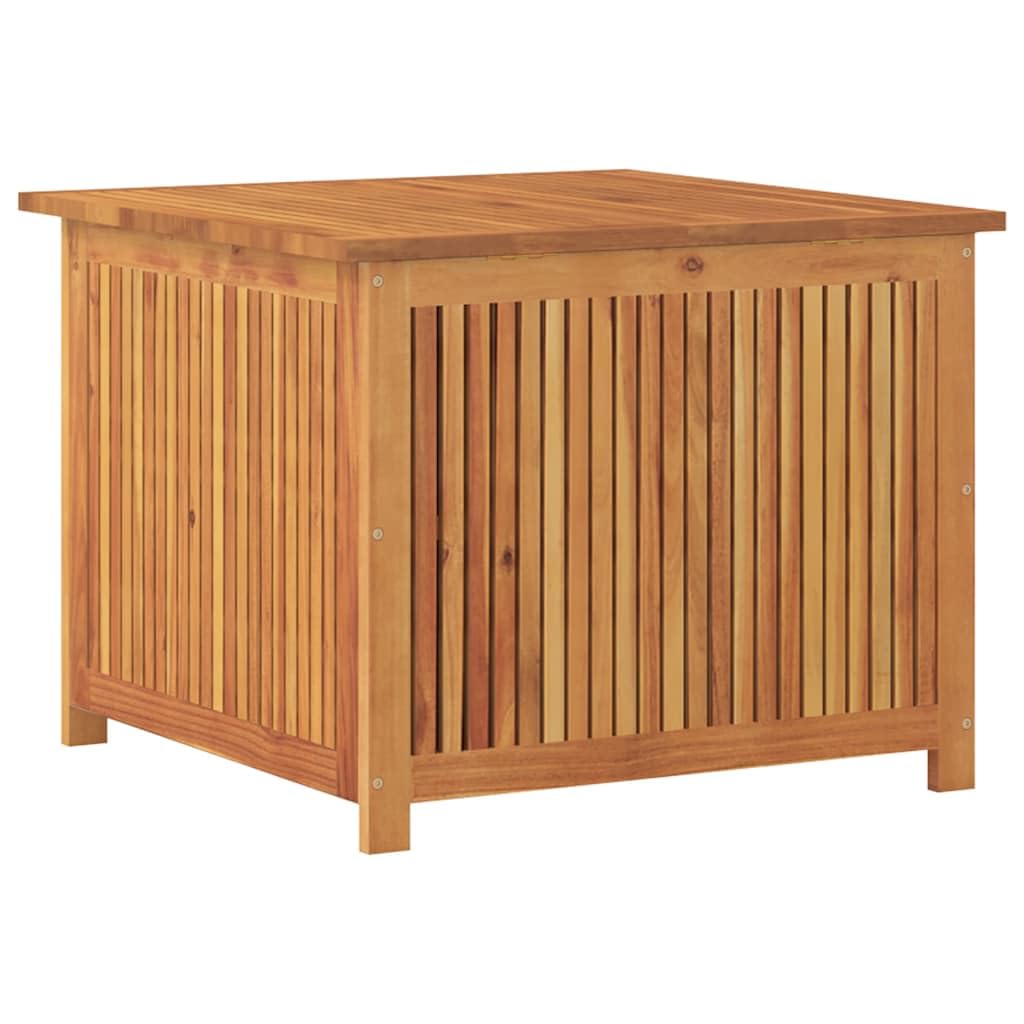 GKHPYURE Solid Acacia Wood Patio Storage Box with Water-Proof Bag, 29.5x29.5x22.8 Inch Outdoor Storage Box for Cushions, Pillows, and Garden Tools