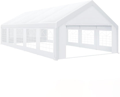 COBIZI 16x32FT Party Tent Heavy Duty White Event Shelter Outdoor Wedding Gazebo Canopy for Parties Carport BBQ Commercial with Removable Sidewall Windows, Powder Coating (Better Than Galvanized)