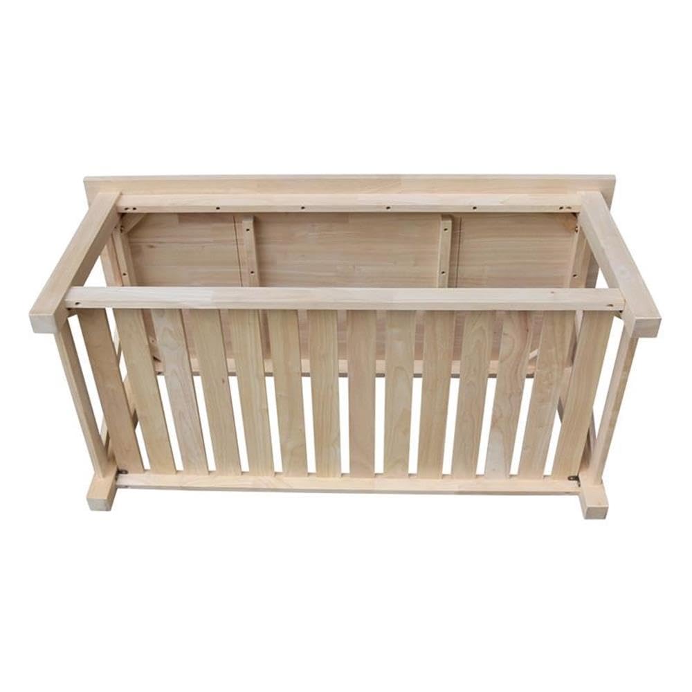 IC INTERNATIONAL CONCEPTS Surrey Solid Wood Coffee Table with Shelf - Unfinished