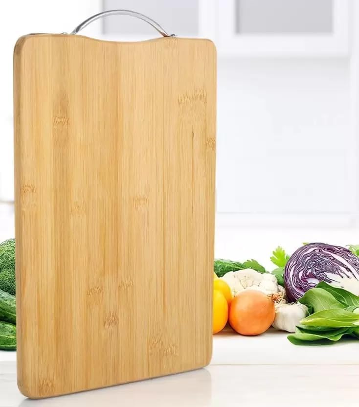 SINT Bamboo Cutting Boards for Kitchen - Thick Chopping Board with Juice Grooves and Easy Grip Handle - Kitchen Gadgets