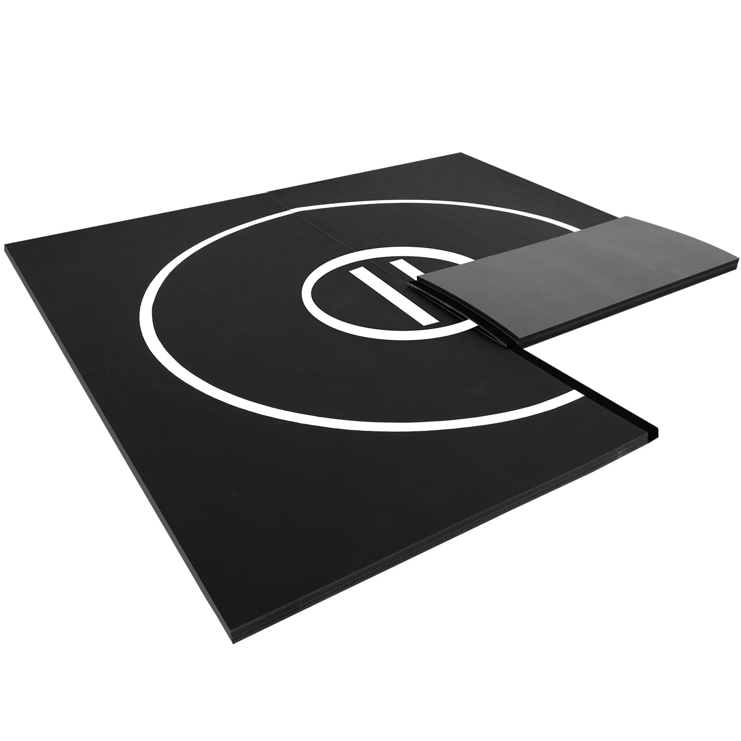 KIKILIVE Wrestling Mat Large 10x10FT for Home Workout, High-Density XPE Foam Training Mat for MMA Exercise Yoga, 1.2inch Thicken Folding Gym Mat for Tumbling Grappling Boxing Taekwondo Cheerleading, Black