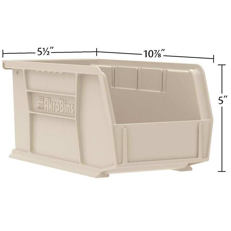 Akro-Mils 30230 AkroBins Plastic Storage Bins, Space-Saving Stackable Bins for Garage, Pantry, Craft Organization, 10.5 "L x 5.5 "W x 5"H, Blue, 12-Pack