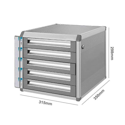 IIPOSAQQ Desktop Drawer Sorter 5 Drawers with Lock Safety Cabinet Storage Cabinet- Sliver(Size:12.6in14.4in11.92in) File Cabinets
