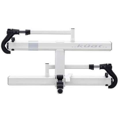KUAT Sherpa 2.0 Durable Lightweight Aluminum Compact 2 Bike Transporting Hitch Rack with Cable Lock & Foldable Tire Cradles | Capacity - 40 Lbs per Tray, Pearl & Silver Anodize, 2"