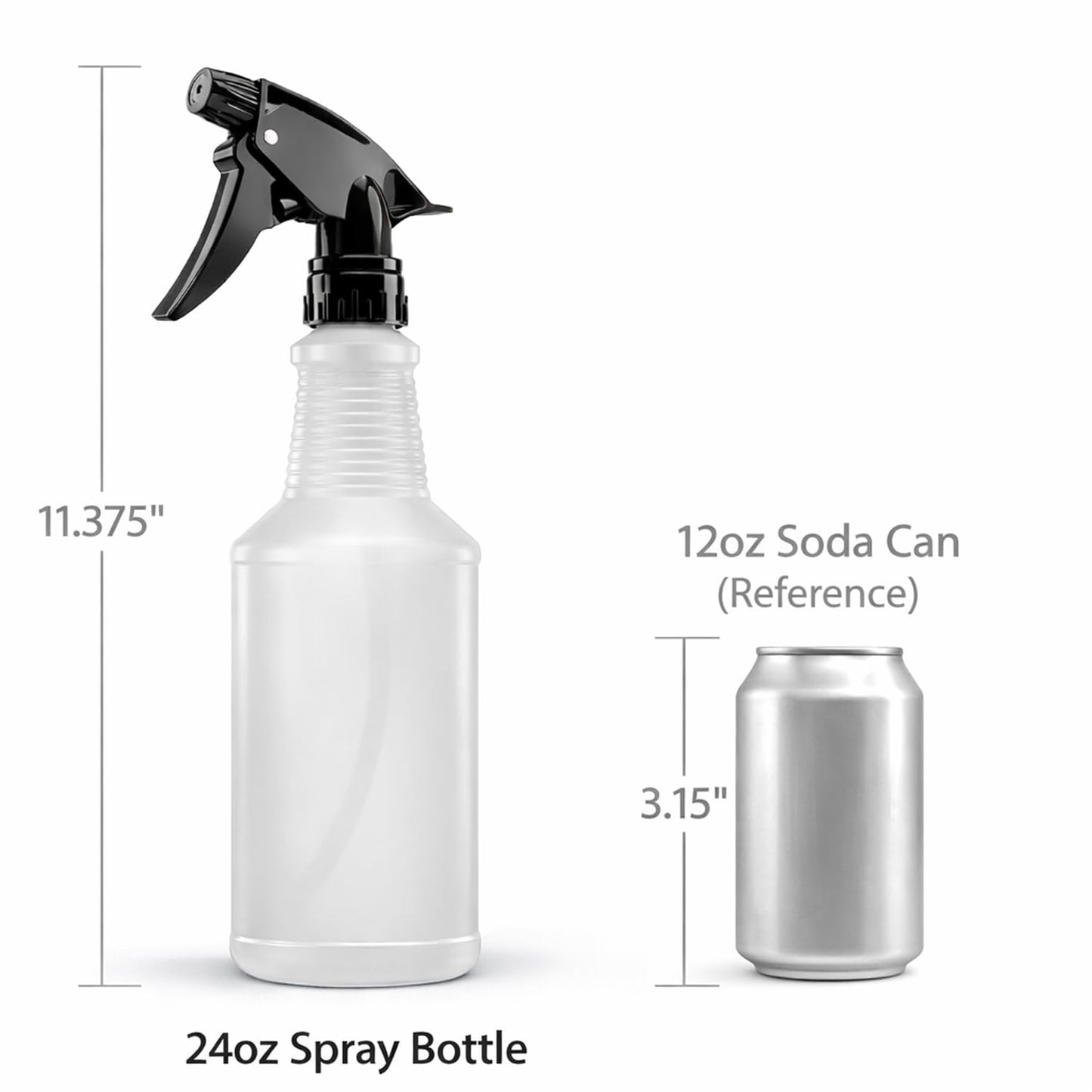 Bar5F Spray Bottles, 24oz, 3 Pack, Chemical-Resistant, BPA-Free, Compatible with Vinegar, Rubbing Alcohol, Cleaning Solutions, Non-Toxic HDPE Bottle for Plants, Pet, BBQ, Auto Detailing, Made in USA