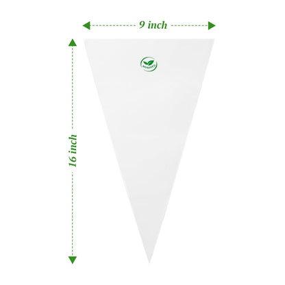 Funnippe Biobased Disposable Piping Bags 16 Inch, Eco-Friendly Cake Decorating Pastry Bags, Anti-Burst, Pack of 150