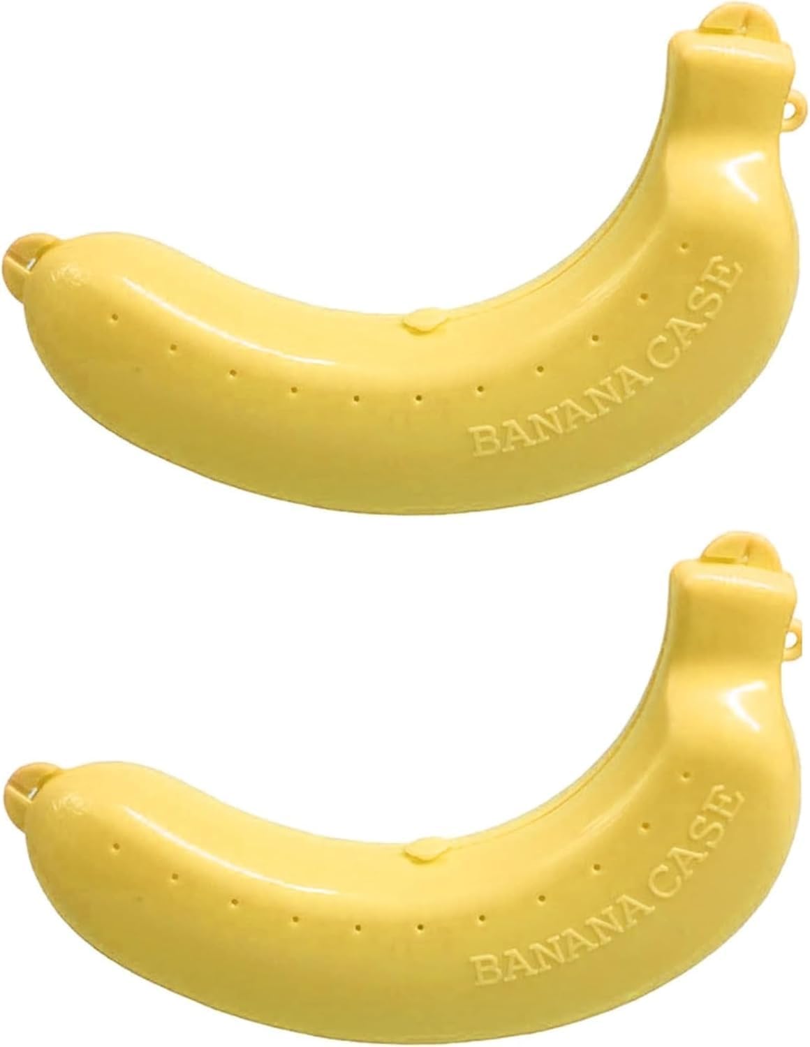 ZGLUZP 2 Pcs Yellow Banana Storage BPA-Free Outdoor Travel Case,Keep Fresh Banana Keeper and Protector, Cute Banana Carrier Storage Box for Picnic Camping,Food Containers，Container Sets