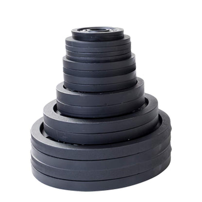 Body-Solid (OSB455) Cast Iron Olympic Weight Plate Set, Free Weights Dumbbell Plates with 2 Inch Standard Hole for All Olympic Barbell Types, 455 lb Total Weight Sets, Black