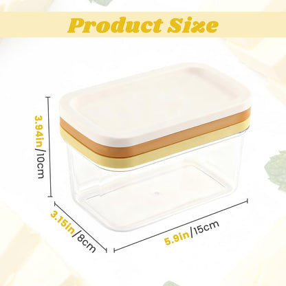 Butter Slicer Cutter Dish Keeper with Double Layer Stainless Steel Cutter Slicer, Airtight Butter Slicer Storage Case with Lid for Home Kitchen Fridge, Easy Cutting(SIZE:450g)