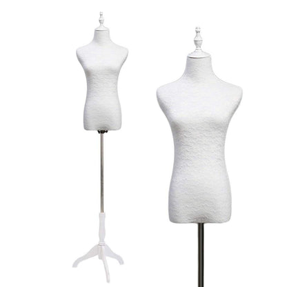 Female Tailors Dummy Mannequin Torso Mannequin Stand, Female Mannequin Dress Form Torso with Black Metal Base and Neck Cap - Premium le Women's Clothing Dress Display Sewing Dummy