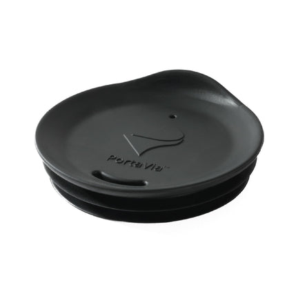 Porta Via Reusable Silicone Coffee Cup Lid - Medium Size, Black