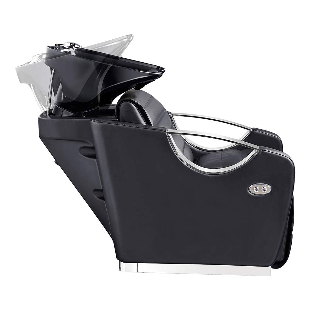 Dir Salon Shampoo Backwash Unit, Hair Salon Shampoo Station with Tilting Sink Victoria, Black
