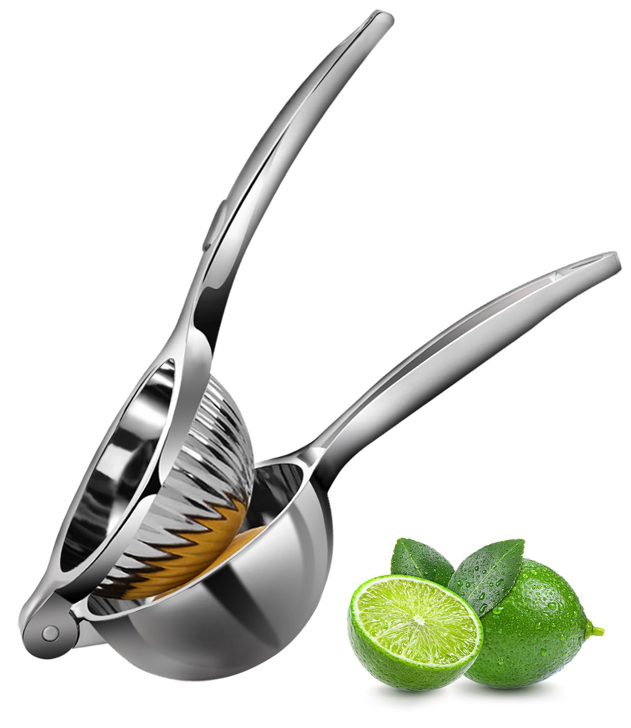 Rekix Lemon Squeezer, Max Extraction Hand Press Lemon Juicer, Heavy Duty Manual Orange Juicer, Sturdy Metal Lime Squeezer, Durable Handheld Citrus Fruit Squeezer for Kitchen Bar, Exprimidor De Limones