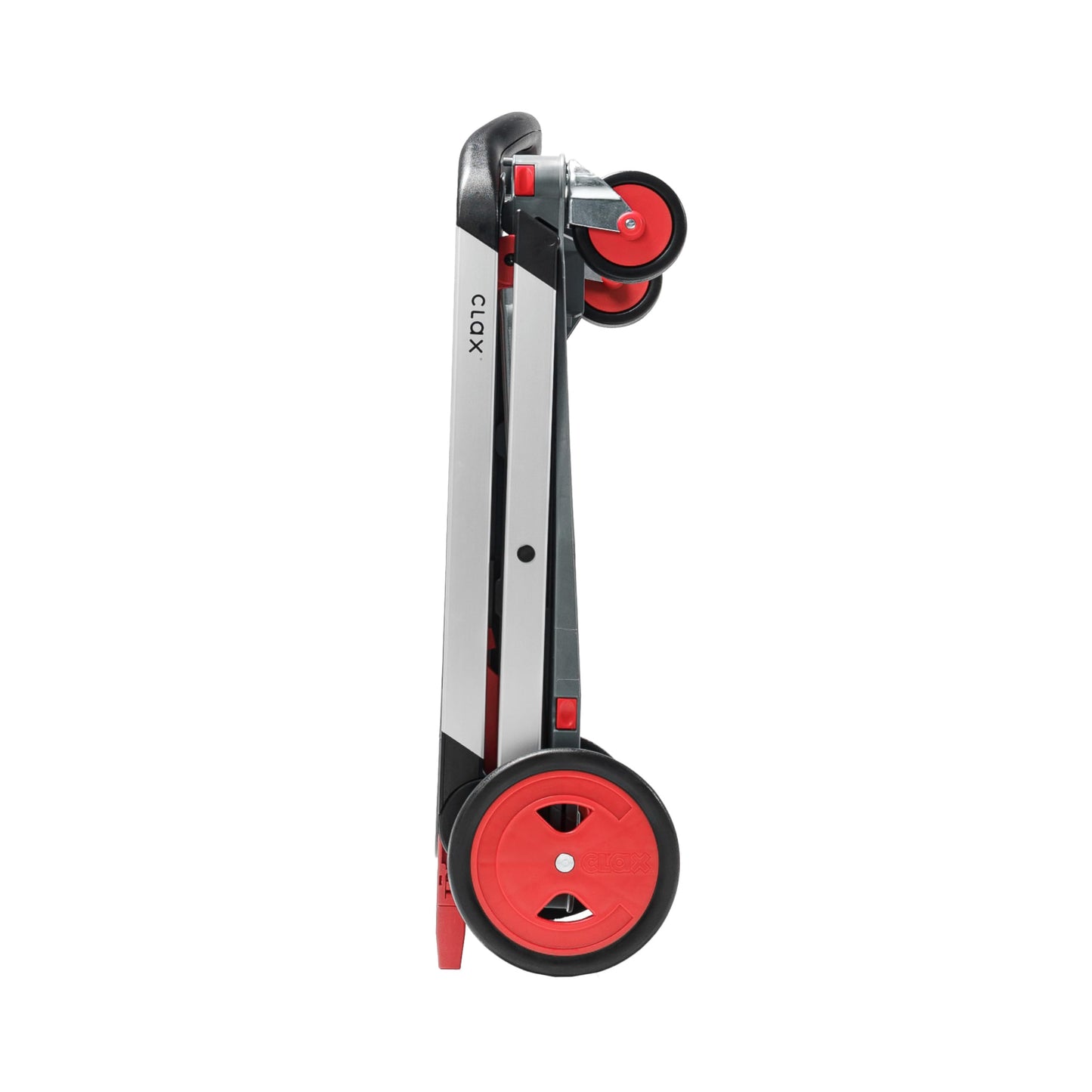 CLAX® The Original | Made in Germany | Multi use Functional Collapsible Carts | Mobile Folding Trolley | Shopping Cart with Storage Crate (Red)