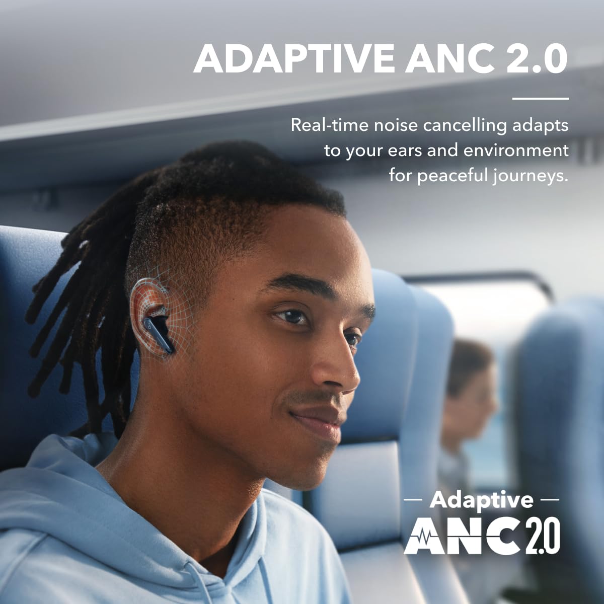 Soundcore by Anker Liberty 4 NC Wireless Earbuds, 98.5% Noise Reduction, Adaptive Noise Cancelling to Ears and Environment, Hi-Res Sound, 50H Battery, Wireless Charging, Bluetooth 5.3