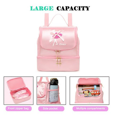 Ballet Dance Backpack with Separate Shoe Compartment,Cute Ballet Dance Backpack Tutu Dress Dance Bag (Blue)