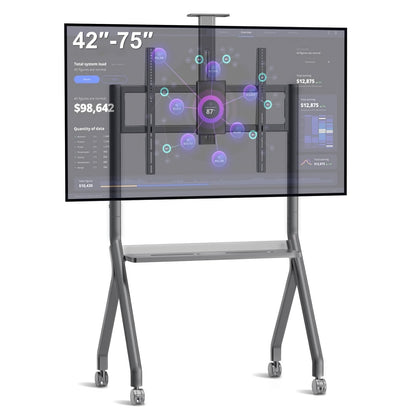 JYXOIHUB Smart Board Stand for 42"– 75" Interactive Smart Whiteboard, Height Adjustable Mobile Portable Stand with Four Lockable Wheels for Classroom Home Office Business Studio