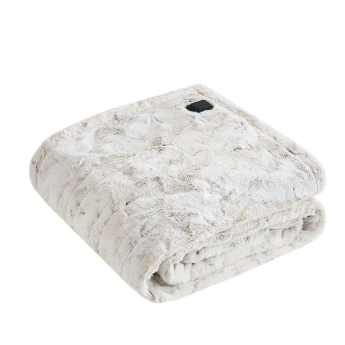 Beautyrest Zuri Reversible Faux Fur to Mink Electric Blanket, Auto Shut Off, Virtually Zero EMF, Multi Heat Setting, UL Certified, Machine Washable, Natural Marble Throw 50x70