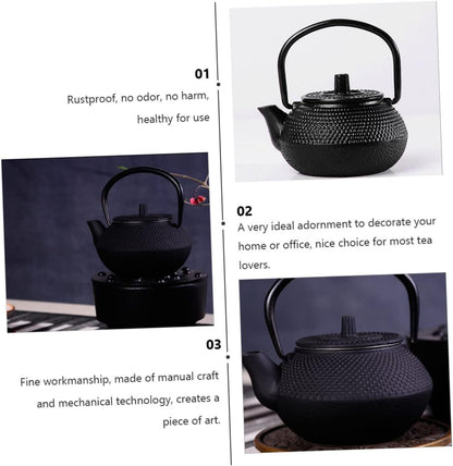 Hemoton Cast Iron Teapot Tea Set, Retro Metal Coffee Kettle for Stove Top, Mini Tea Kettle Optional Iron Kettle