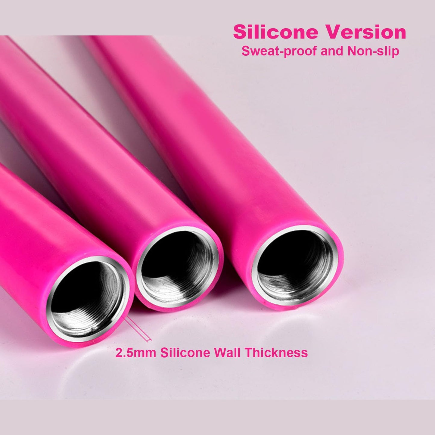 Vttui Silicone-Grip Portable Dance Pole – 360° Rotating Home Fitness Pole with Easy-Move Base for Dance Studio & Practice(Color:Pink)