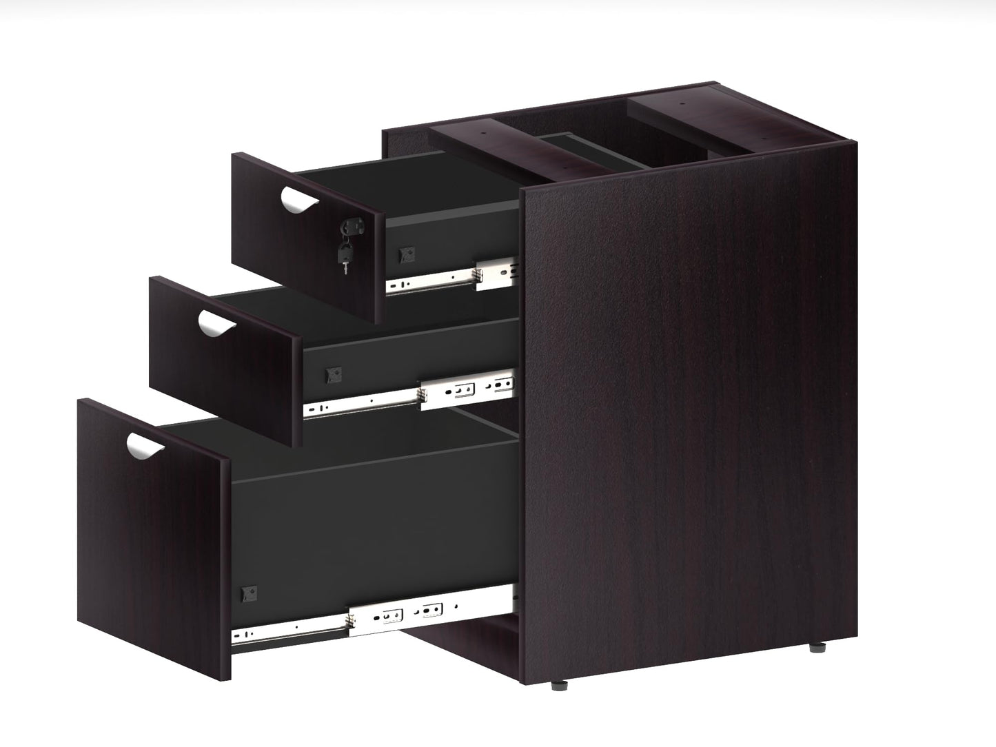 Boss Office Products Holland 71" Executive L-Shape Corner Desk with File Storage Pedestal, Mocha