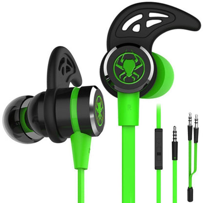 KEKU Wired E-Sport Earphone Noise Cancelling Stereo Bass Gaming Headphone with Mic 3.5mm HiFi Earbuds with Extension Cable and PC Adapter for PC, Laptop and Cellphones (Green)