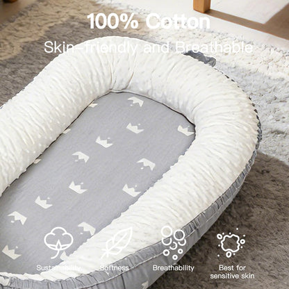 Skiennix Infant Support Cushion - Breathable Organic Cotton Tummy Time Mat | Portable Baby Floor Cushion - Dinosaur World
